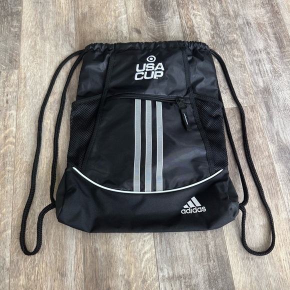 adidas Other - Adidas World Cup Soccer Futbol Black Drawstring Backpack